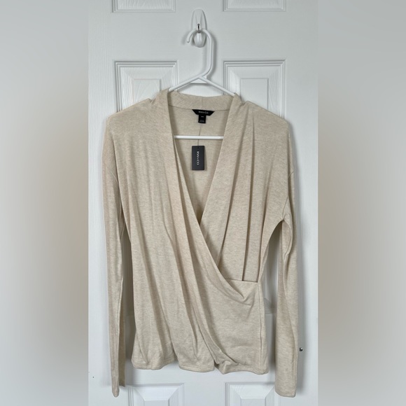 NWT RW&CO. Long Sleeve Sweater with Crossover Front - Picture 1 of 5